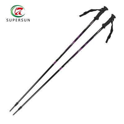 China Lightweight Aluminum PP Handle Buckle Alpine Strap Ski Poles for sale