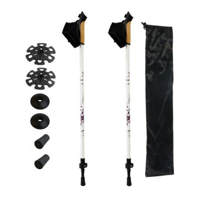 China Cork TUV/GS approved cork handle aluminium6061fied walking poles/walking canes with cork handle for sale