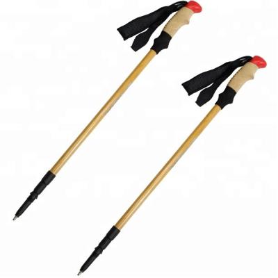 China EVA Telescope 3 Section Speed ​​Lock Bamboo Outdoor Walking Stick for sale