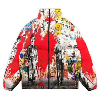 China Viable Hot Sale Winter Women Stripper Jacket Coat Plus Size Cotton Jacket Colorful Custom Print Unisex Cotton-padded Jacket for sale