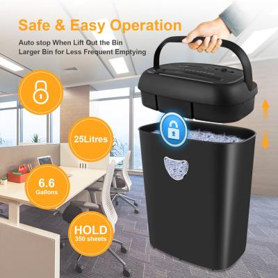 China Black 25L Paper Shredder Machine Heavy Duty And Cross Cut For Office CD228P-12 Shred CD Credit Card for sale