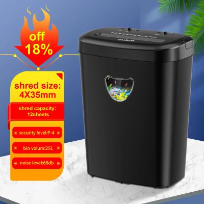 China CD228P-12 ETL Certificated 25L Heavy Duty Office Paper Shredder With 68 DB Noise Level Cross Cut for sale