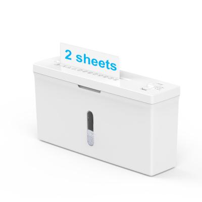 China P-5 New Launched Product Mini Desktop Paper Shredder For 2 Sheet A4 Paper CS201C for sale