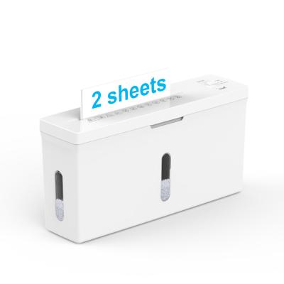 China New Office Equipment P5 Level CS201C A4 2 Sheet Destroyer For Office Desktop Paper Shredder Machine White Color for sale