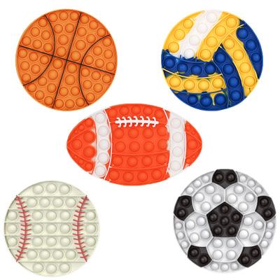 China Relieve Stress Boys Pop Bubble Toss Toy Ball Baseball Sport Football Popping Sensory Wiggle Toys Bubble Rugby Basketball for sale