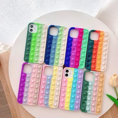 China Creative Design Shockproof Push Pops Bubble Busy Person Toys 3D Silicon Relieve Stress Cell Phone Case For iPhone 13 11 12 pro for sale