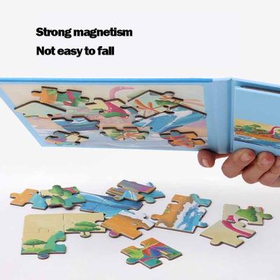 China Wholesale Hot Sale Travel Wooden Cartoon Toddlers Book Toddler Educational Toy Brain Teaser Magnetic Learning Puzzles For Children for sale