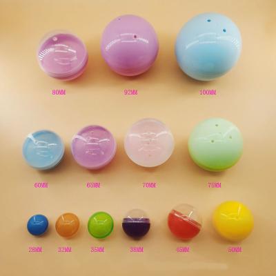 China Cheap Plastic Clear Empty Capsule Shell Toy from Toy Wholesale 32mm/45mm/50mm/65mm/70mm/100mm pp Capsule Macaron For Vending Machine for sale