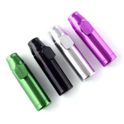 China High quality bulk cheap portable pocket metal snuff tube snorter sniffer powder bulletsnuff snorter custom logo weed grinder for sale