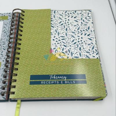 China paper & Cardboard Spiral Binding Hardcover Budget Planner , Custom Budget Book With Folder for sale