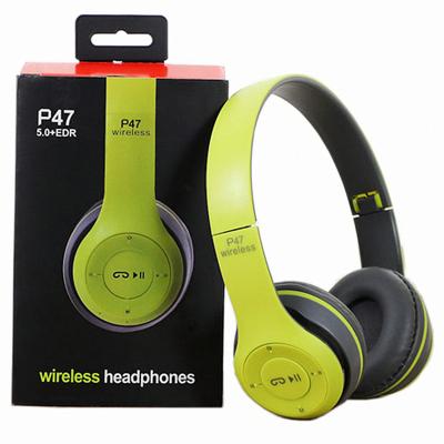 China Perfect Healthy Trending Products P47 Foldable Wireless Headphones Support 3.5 Mm SD Card Wireless Mobile Hi-Fi Headset Headphones for sale