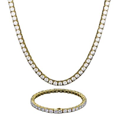 China Zircon 5A CZ Crystal Diamond Tennis Chain Necklace Brass Tennis Necklace Mens Womens Hip Hop Jewelry Wholesale FASHIONABLE for sale