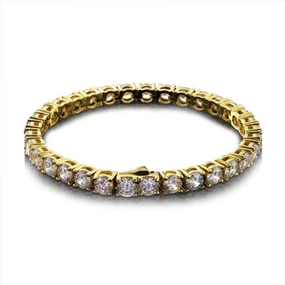 China Other Wholesale Gold Plated Zircon 5A Tennis Chain Bracelet Mens Womens Jewelry Diamond Tennis Bracelet for sale