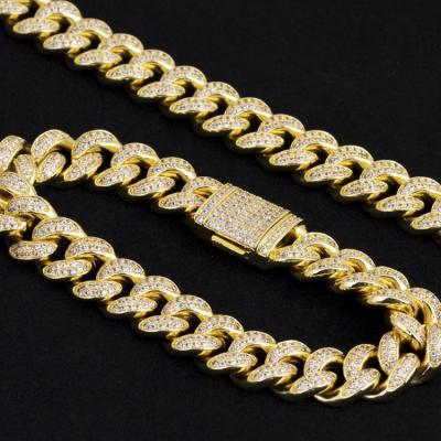 China Fashionable Greatytang Link Ice Hip Hop Jewelry 8inch 12mm Width 14k 18k Gold Plated Cuban White Gold Plated Cuban Chain Bracelet Custom Made for sale