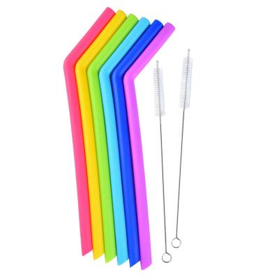 China Sustainable Hot Selling Custom Made Reusable Food Grade Silicone Straws For Drinking Bubble Tea, Milkshake for sale