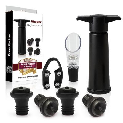 China Viable Reusable Airtight Bottle Sealer Wine Bottle Vacuum Cork Set Wine Pump Vacuum Wine Stopper Set for sale