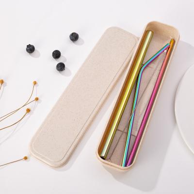 China Factory Direct Sale Sustainable Stainless Steel Straw With Gift Box Custom Reusable Straw Set for sale