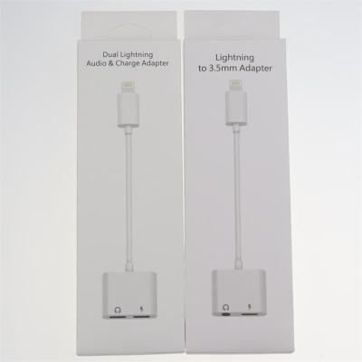 China Wholesale original super charging lighting 8pin to 3.5mm earphone jack charging splitter 2 in 1 audio jack adapter for iphone for sale