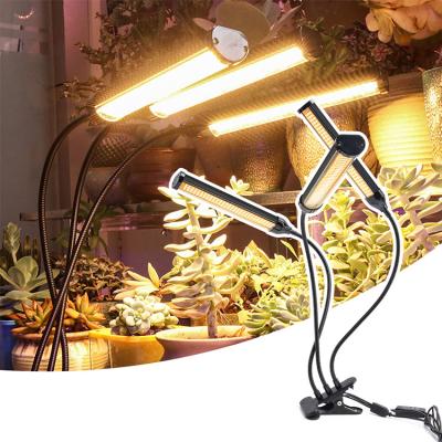 China Seed Starting SINJIAlight 150W Full Spectrum 3 Heads Time Dimmable Desktop LED Clip Grow Light For Indoor Plants Hydroponics for sale