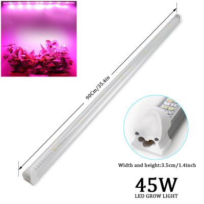 China Seed Starting Sinjialight 45W 90cm T8 Integrated Full Spectrum LED Grow Tube 0.9m Plant Lamp For Vertical Agricultural Hydroponics ZW0206 for sale