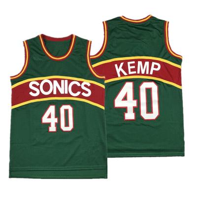 China Seattle Antibacterial Sonic Throwback Jerseys Superb 20 Gary Payton 40 Shawn Kemp 35 Kevin Durant Stitched Usa Retro Mesh Basketball Jersey for sale