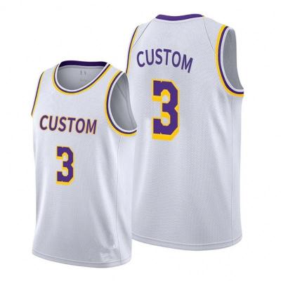 China Wholesale Antibacterial Embroidery Mens Basketball Uniforms Top Basketball Clothes 3# Custom Basketball Single Jersey Latest Design for sale