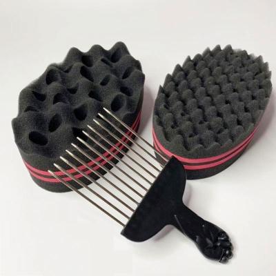 China Black Sponge Home Perm Kit African Rub Sponge Perm Shovel Styling Hair Bar Set Firework Bar Comb Afro 812-1780 for sale