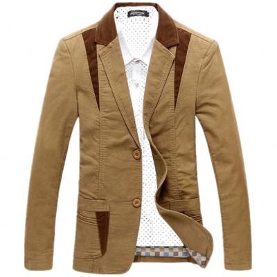 China Fashion Anti-shrink Custom Made Casual Suit OEM Cotton Contrast Color 100% Korean Men Blazer for sale