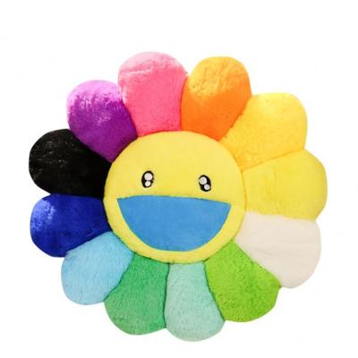 China Sofa Flower Dolls Stuffed Plush Toy Colorful Sunflower Facial Expressions Plush Toy 40CM Long for sale