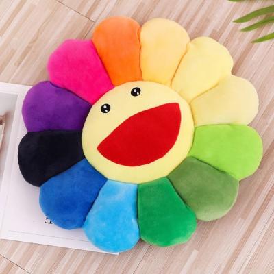 China 55cm Plush Stuffed 3D Sleep Sofa Pillow Mat Plush Sunflower Daisy Flower Toy Cushion Sunflower for sale