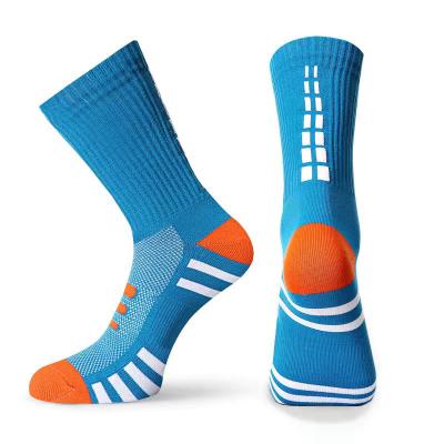 China Viable Customize Socks With Logo Sports Training Fashion Running Anti Slip Grip Soccer for sale