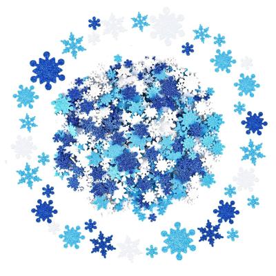 China DIY Handcraft 300pcs Self Adhesive Glitter Foam Snowflake Window Stickers 1.5-4.2cm Decals For Christmas Decoration DIY Craft Projects for sale