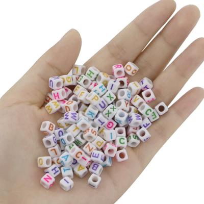 China DIY Handcraft 800 Pcs Acrylic Enamel Letter Beads 6x6mm Alphabet Beads With Colorful Letters For Jewelry Making Handmade Gift for sale