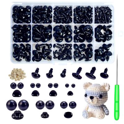 China DIY Ruled 231pcs Fabric Teddy Bear Eyes And Noses Black Safety Plastic Eyes With Seals For Crafts for sale