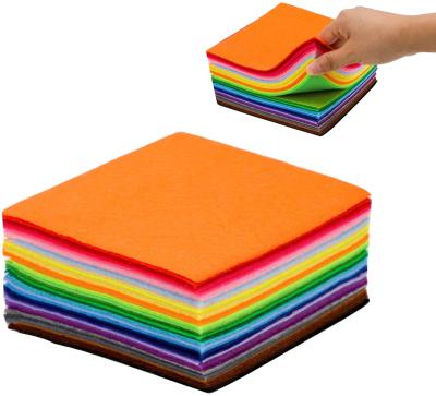 China DIY Handcraft 20pcs 4*4inch Cheap Felt Fabric Non Woven Fabric Sheets Fabric Manufactory Wool Soft Felt Craft Sheets for sale