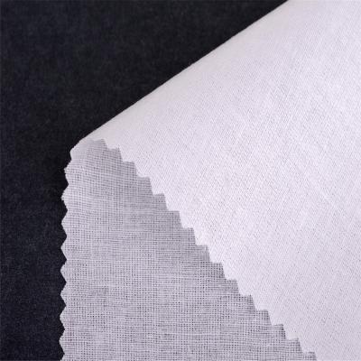 China Interlining woven by 100% cotton fusible without glue in 4H 150-160GSM for sale