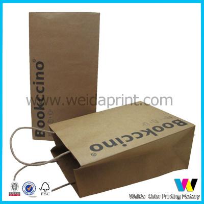 China Durable Brown Kraft Paper Gift Bags for sale