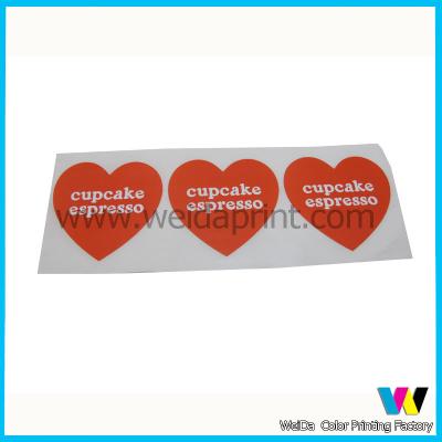 China Colorful Heartshape Design Custom Sticker Printing for Cupcake Packaging Promotion for sale