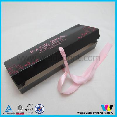 China Black Hair Extension Packaging Box , Paperboard Custom Hair Packaging for sale