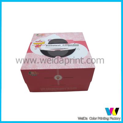 China Art Paper Wedding Birthday Cake Packaging Boxes With Plastic Window for sale