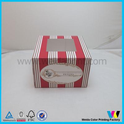 China Mini Cupcake Food Packaging Boxes With Clear PVC Window For 1 Muffin for sale