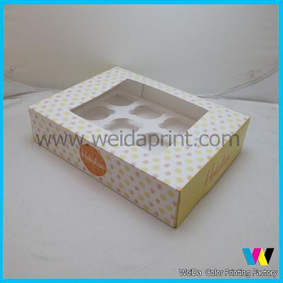 China 12 Cup Cardboard Cake Boxes , Disposable Food Container White for sale