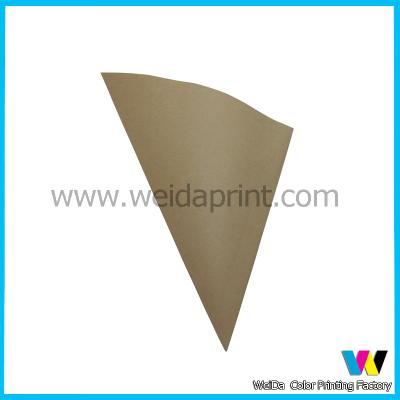 China Greaseproof Trangle Shape Fast Food Kraft Paper Bags Support Customised Printing for sale