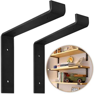 China Easy Install L Rustic Scaffolding Wall Metal Shelf Bracket DIY Heavy Duty Open Shelf Iron Material Floating Shelf Brackets for sale