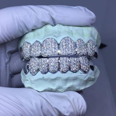 China Gold Lab Developed Created Loose Diamond HPHT CVD DEF VS Customized Hip Hop Teeth Grillz for sale