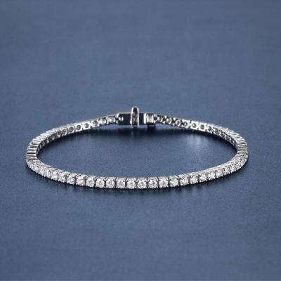 China CLASSIC Lab Developed Diamond HPHT 0.025ct 0.1ct 0.18ct DEF HY VS Tennis Bracelet with 14k White Gold for sale