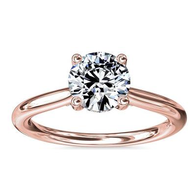 China HY Four Fork 0.5ct CLASSIC Main Stone Lab Created Diamond With DEF Side Stone VS Clarity Engagement Ring 14k Gold for sale