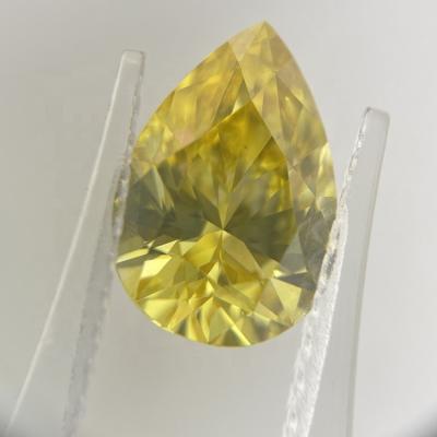 China Jewelry Making Synthetic HPHT Pear Cut Fancy Vivid Yellow Lab Grown Diamond 2.03ct VS2 IGI Certified LG432031551 for sale