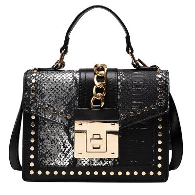 China 2021 Fashion Ins Fashion Cross-Border Women Handbag Handbag Cross - Body Bah Alligator Pattern PU Material for sale