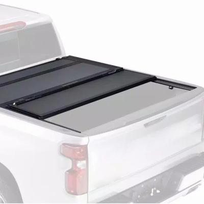 China High Quality Professional Customized Aluminum Retractable Tonneau Cover Waterproof And Dustproof Triple Hard Cover For Chevy Silverado for sale